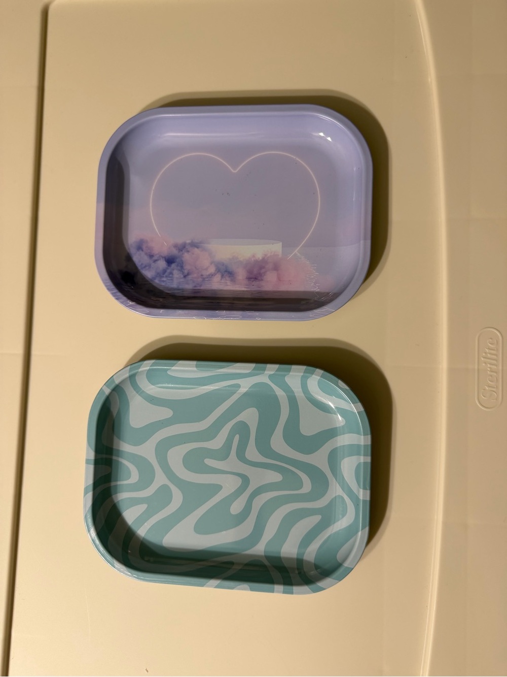 Decorative Trays in Purple and Teal (Set of 2)